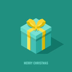 Modern, isometric gift box vector illustration.