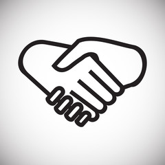 Fototapeta premium Virtual friendship on white background icon