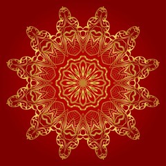 Design with floral mandala ornament. Vector illustration. for coloring book, greeting card, invitation, tattoo. Anti-stress therapy pattern.