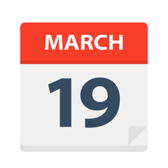 March 19 - Calendar Icon