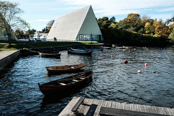 Boats in the blue water, Oslo Fram