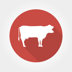 Isolated Cow Icon Symbol On Background. Vector Kine Element In Trendy Style.