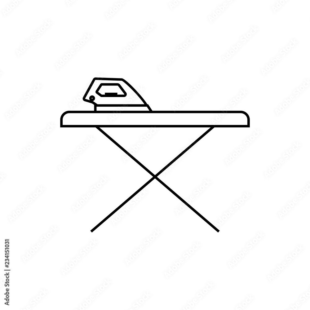 Poster ironing board outline icon. linear style sign for mobile concept and web design.