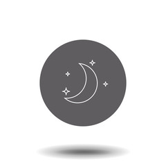 Obraz na płótnie Canvas Moon and Stars outline icon. linear style sign for mobile concept and web design. Crescent and stars simple line vector icon. Night symbol, logo illustration.
