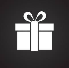 Valentines day gift on black background icon