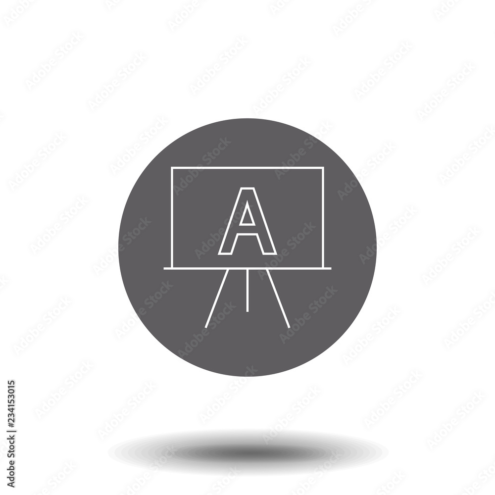 Poster presentation board outline icon. linear style sign for mobile concept and web design.