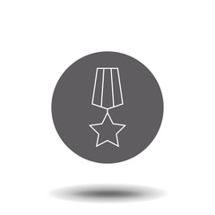 Award medal outline icon. linear style sign for mobile concept and web design. Medal on ribbon simple line vector icon. Symbol, logo illustration.
