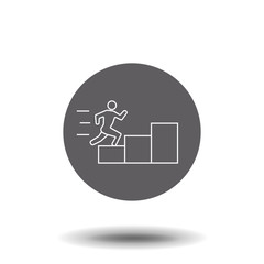 Running down the stairs man outline icon black color isolated on gray background