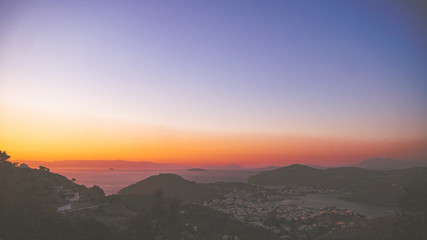 sunset in mountains