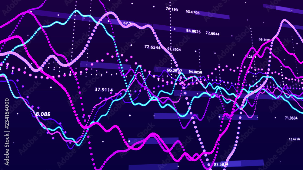 Leinwandbilder stock market graph. big data visualization. investment graph concept. 3d rendering.