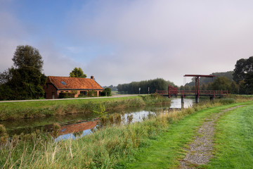 Drawbridge across a moat