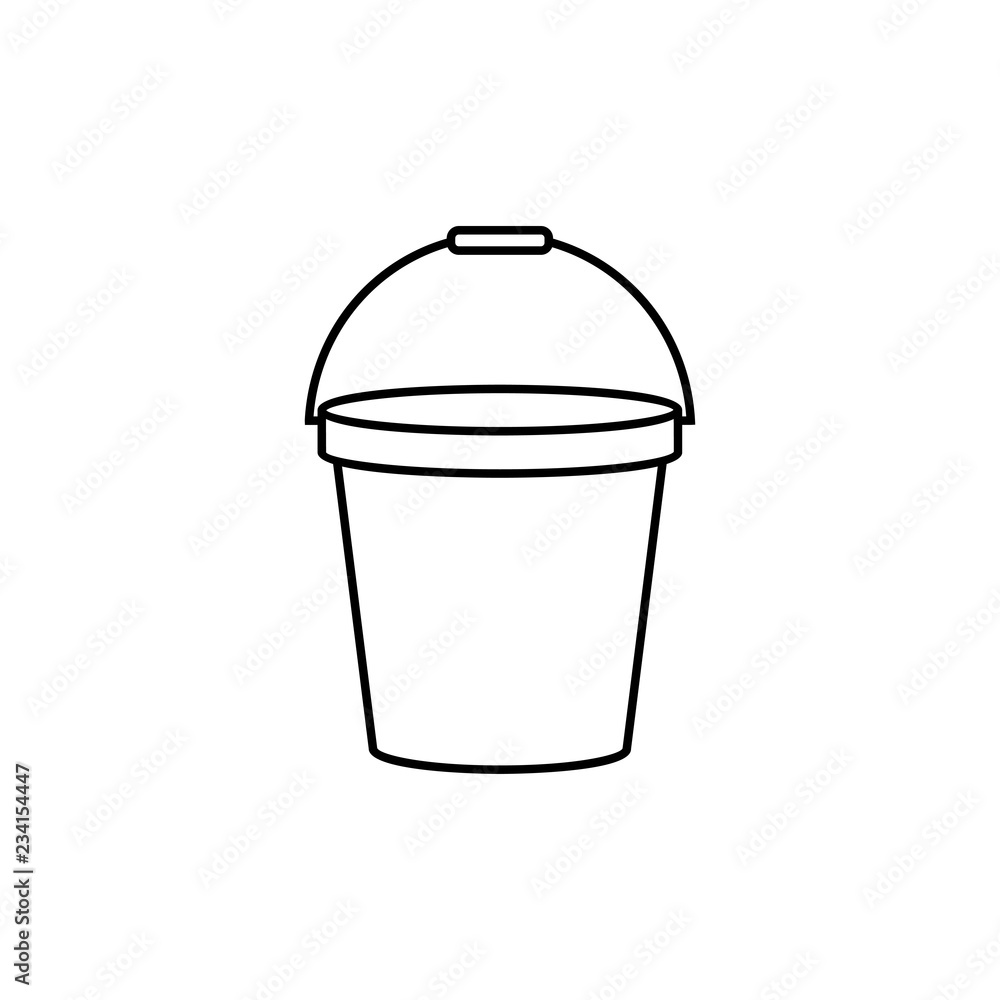 Poster bucket outline icon. linear style sign for mobile concept and web design.