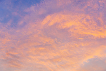 colorful dramatic sky with cloud at sunset