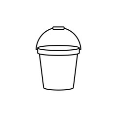 Bucket outline icon. linear style sign for mobile concept and web design.