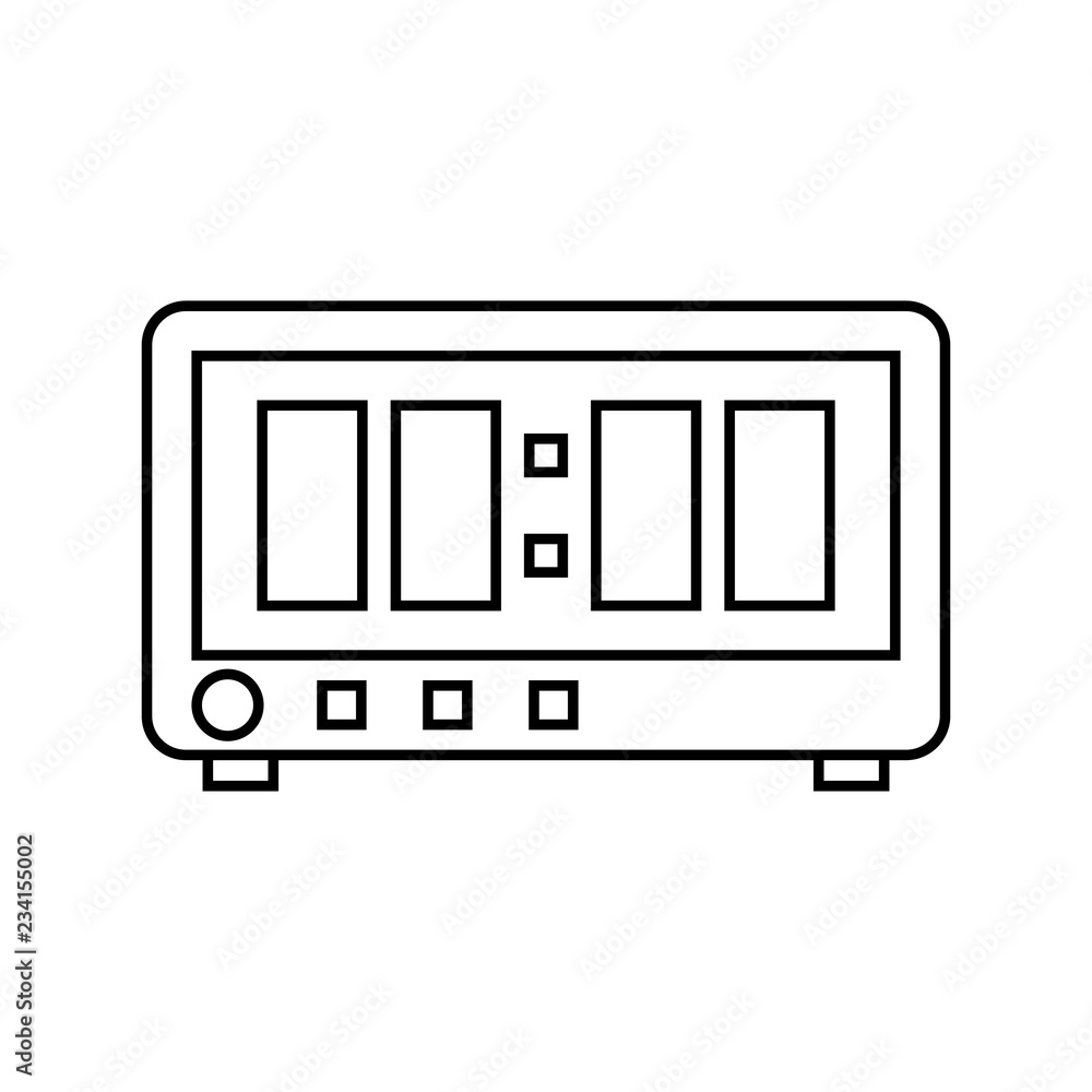 Poster digital clock icon. electronic alarm clock, digital clock line icon. modern flat line style of time