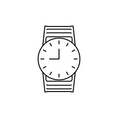 Circle wristwatch outline icon. linear style sign for mobile concept and web design. Hand watch simple line vector icon. Symbol, logo illustration. Pixel perfect vector graphics