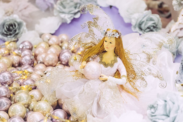 Décoration de Noël, figurine en forme de fée