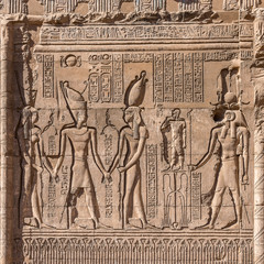 Hieroglyphics and reliefs from ancient Egypt