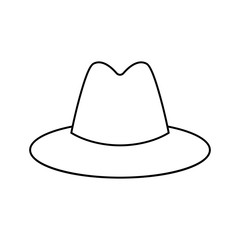 Men's Cowboy Hat line icon, outline vector sign, linear style pictogram isolated on white. Symbol, logo illustration.