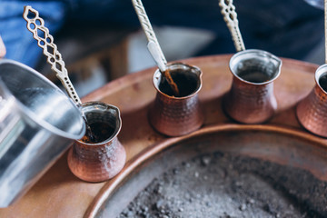 traditional coffee in the Turks, close view