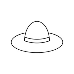 Men's Cowboy Hat line icon, outline vector sign, linear style pictogram isolated on white. Symbol, logo illustration.