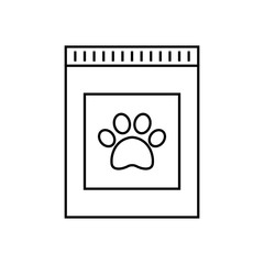Pet food bag outline icon. linear style sign for mobile concept and web design. pet shop simple line vector icon. Symbol, logo illustration. Pixel perfect vector graphics