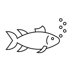 Fish icon vector isolated on white background, Fish transparent sign , line symbol or linear element design in outline style