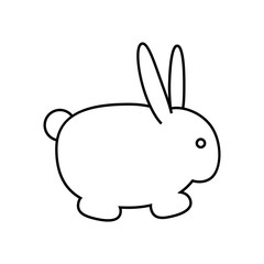 Rabbit icon. Trendy modern flat linear vector Rabbit icon on white background from thin line animals collection, editable outline stroke vector illustration