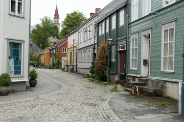 Fototapeta na wymiar Altstadt Bakklandet in Trondheim