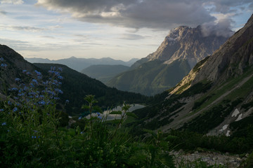 View at Zugspitze from Austrian alps