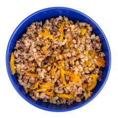 Lean vegetarian food, buckwheat porridge with vegetables