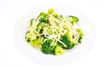 Healthy vegetarian food, weight loss concept. Broccoli with cheese