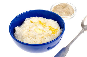 Rice porridge with butter and sugar