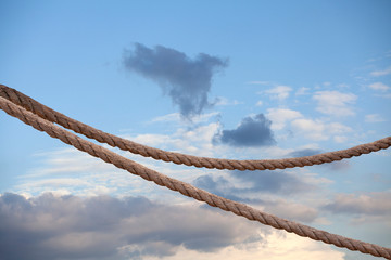 Rope against blue sky