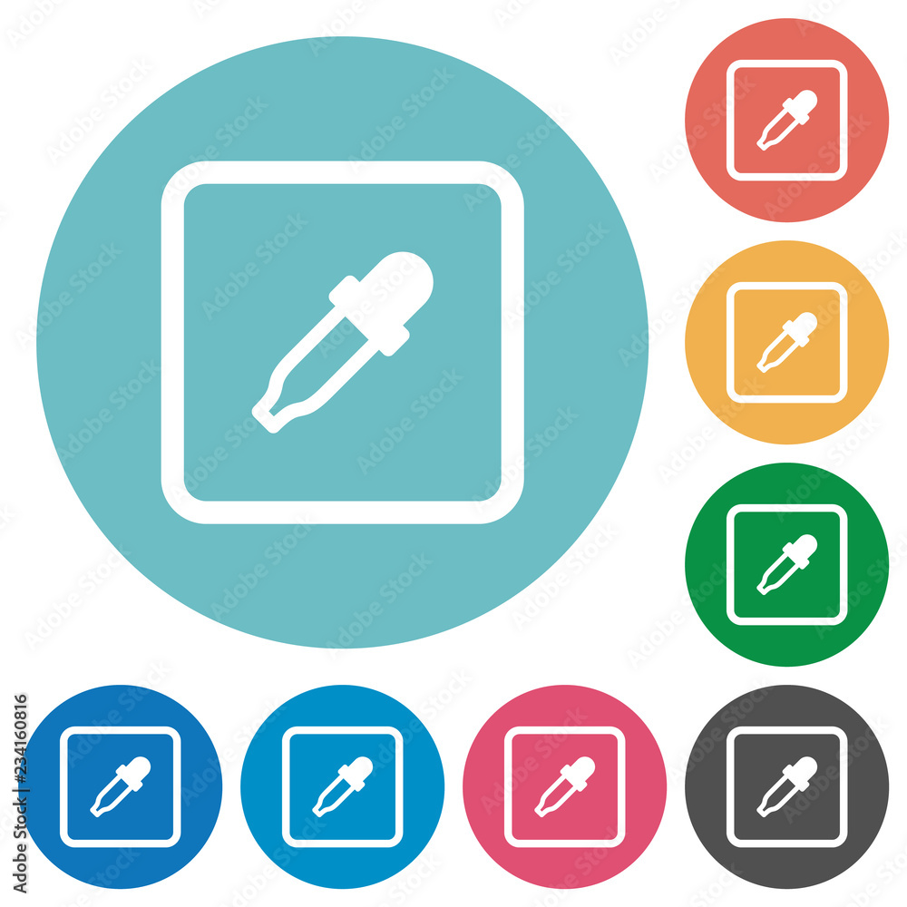Poster Get object color flat round icons