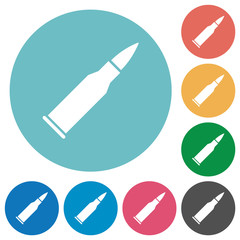 Bullet rifle ammo flat round icons