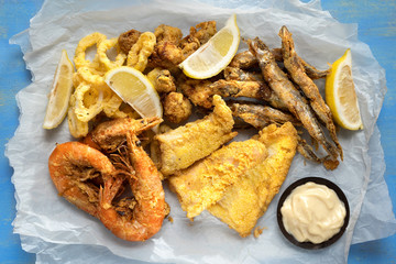 rustic italian fried seafood fritto misto