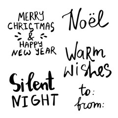 Set of Christmas lettering handwritten