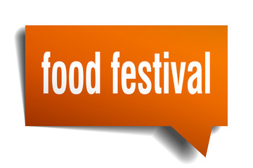 food festival orange 3d speech bubble