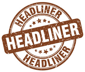 headliner brown grunge round vintage rubber stamp