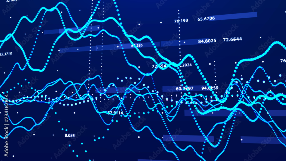 Leinwandbilder stock market graph. big data visualization. investment graph concept. 3d rendering.