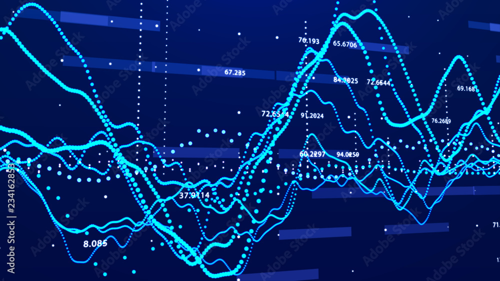 Leinwandbilder stock market graph. big data visualization. investment graph concept. 3d rendering.