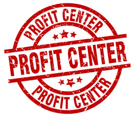 profit center round red grunge stamp