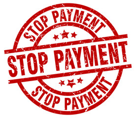 stop payment round red grunge stamp