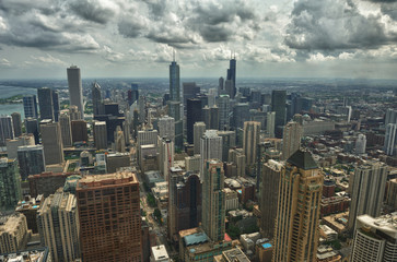 Fototapeta na wymiar Chicago Skyline from the John Hancock Building