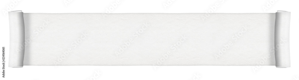 Wall mural white paper scroll - long