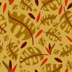 Obraz premium orange leaves on a light brown color