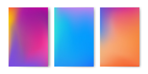 Abstract colorful gradient mesh vector background set.