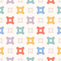 Vector seamless pattern. Geometric texture with colorful squares and crosses