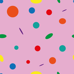 Multicolor circles on a pink background